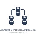 Database Interconnected icon. Trendy flat vector Database Interconnected icon on white background from Business and analytics col