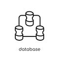 Database Interconnected icon. Trendy modern flat linear vector D Royalty Free Stock Photo