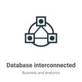 Database interconnected vector icon on white background. Flat vector database interconnected icon symbol sign from modern business