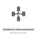 Database interconnected vector icon on white background. Flat vector database interconnected icon symbol sign from modern business