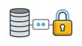 Database Keyhole Icon: Accessing Secure Data Servers, vector design Generative AI Royalty Free Stock Photo