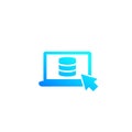 Database and laptop computer icon Royalty Free Stock Photo
