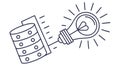Database Lightbulb Idea, Data-Driven Innovation, vector design Generative AI Royalty Free Stock Photo