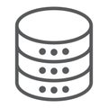 Database line icon, data and analytics, server Royalty Free Stock Photo