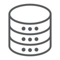 Database line icon, data and analytics, server