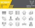 Database line icon set