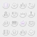 Database line icon set Royalty Free Stock Photo