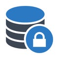 Database lock glyphs double color icon Royalty Free Stock Photo