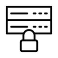Database lock vector thin line icon