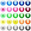 Database lock icons in color glossy buttons Royalty Free Stock Photo