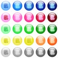 Database lock icons in color glossy buttons