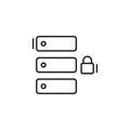 Database, lock, networking icon. Simple line, outline vector elements of storage and cloud icons for ui and ux, website or mobile Royalty Free Stock Photo