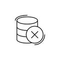 Database, lost, networking icon. Simple line, outline vector elements of storage and cloud icons for ui and ux, website or mobile Royalty Free Stock Photo