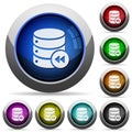 Database macro fast backward round glossy buttons