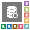 Database macro stop square flat icons Royalty Free Stock Photo
