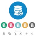 Database main switch flat round icons
