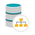 Database management icon. Database architecture symbol