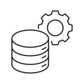 Database Management Line Icon. Data Storage And Configuration Outline Symbol. Server Optimization And System Royalty Free Stock Photo