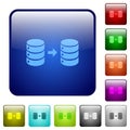 Database mirroring color square buttons Royalty Free Stock Photo