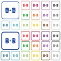 Database mirroring outlined flat color icons Royalty Free Stock Photo