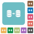 Database mirroring rounded square flat icons Royalty Free Stock Photo