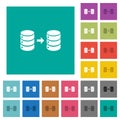 Database mirroring square flat multi colored icons Royalty Free Stock Photo