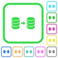 Database mirroring vivid colored flat icons