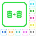 Database mirroring vivid colored flat icons Royalty Free Stock Photo