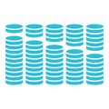 Database or money icon, Server Isolated Flat Web Mobile Icon, different value, high. vector illustration. Royalty Free Stock Photo