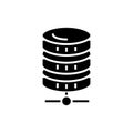 Database network icon, vector illustration, black sign on isolated background Royalty Free Stock Photo