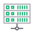 Database network vector color line icon Royalty Free Stock Photo
