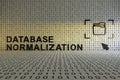 DATABASE NORMALIZATION concept text sunlight 3D