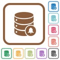 Database notifications simple icons Royalty Free Stock Photo