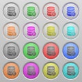 Database options plastic sunk buttons Royalty Free Stock Photo