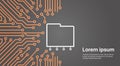 Database Over Computer Chip Moterboard Background Data Center System Concept Banner Royalty Free Stock Photo