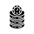 database performance glyph icon vector illustration Royalty Free Stock Photo