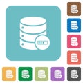 Database processing rounded square flat icons Royalty Free Stock Photo