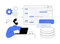 Database programming isolated cartoon vector illustrations. Royalty Free Stock Photo