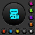 Database properties dark push buttons with color icons