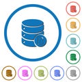 Database properties icons with shadows and outlines