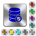 Database protected rounded square steel buttons
