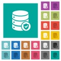 Database protected square flat multi colored icons Royalty Free Stock Photo