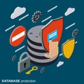 Database protection, computer security vector concept