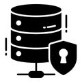 Database, Protection and security vector icons set cyber computer network business data technology Royalty Free Stock Photo