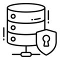 Database, Protection and security vector icons set cyber computer network business data technology Royalty Free Stock Photo
