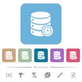 Database query time flat icons on color rounded square backgrounds Royalty Free Stock Photo