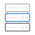 Database reception vector  color line icon Royalty Free Stock Photo