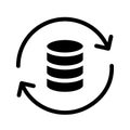 Database reload vector glyphs icon Royalty Free Stock Photo