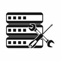 Database with screwdriver and spanner icon