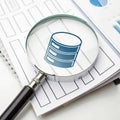 Database search isolated on transparent background